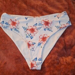 SHEIN White Floral Bikini Bottom